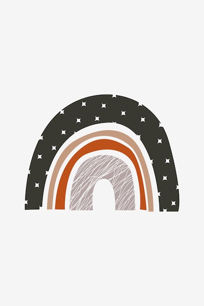 Vector escandinavo del cartel del arco iris de Boho