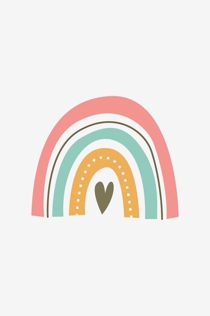 Vector escandinavo del cartel del arco iris de Boho