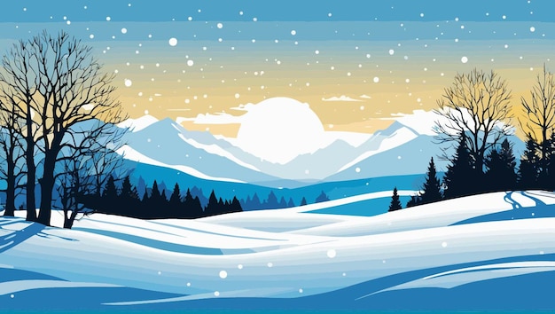 vector de una escena de invierno