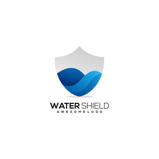 Vector escudo agua Logo degradado colorido
