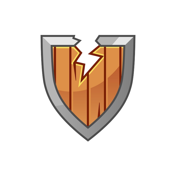 Vector vector de escudo roto