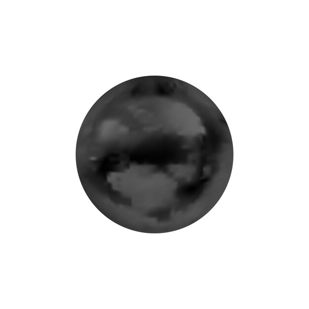 Vector Esfera Negra Objeto 3D Realista Color Negro
