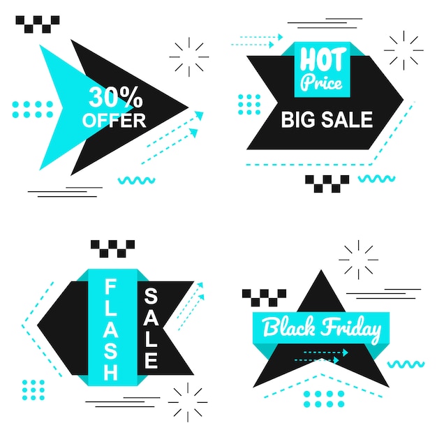 Vector especial de black friday blue banner set