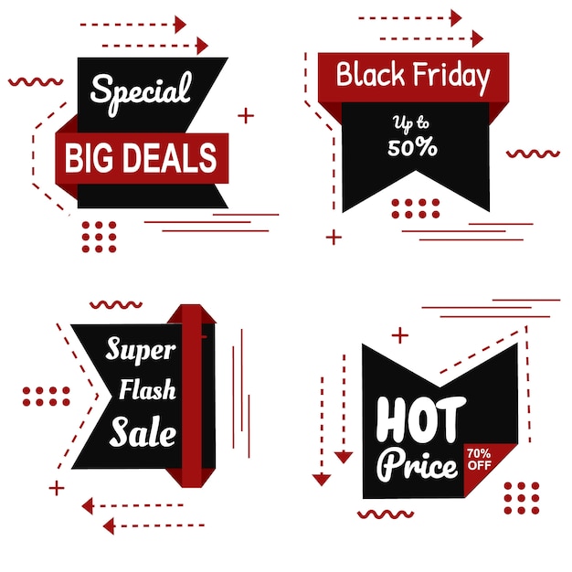 Vector especial de black friday brown banner set