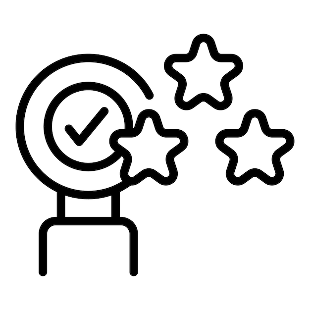 Vector de esquema de apoyo del icono del líder Opinión clave Campaña de red