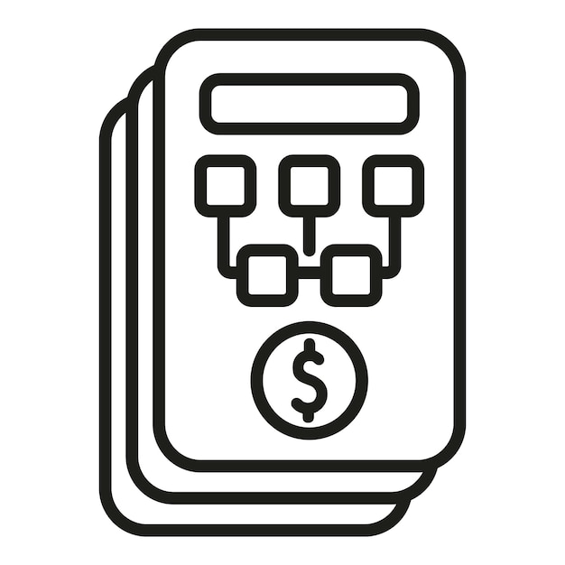 Vector de esquema de esquema de icono de esquema financiero de crédito Financiamiento de préstamos