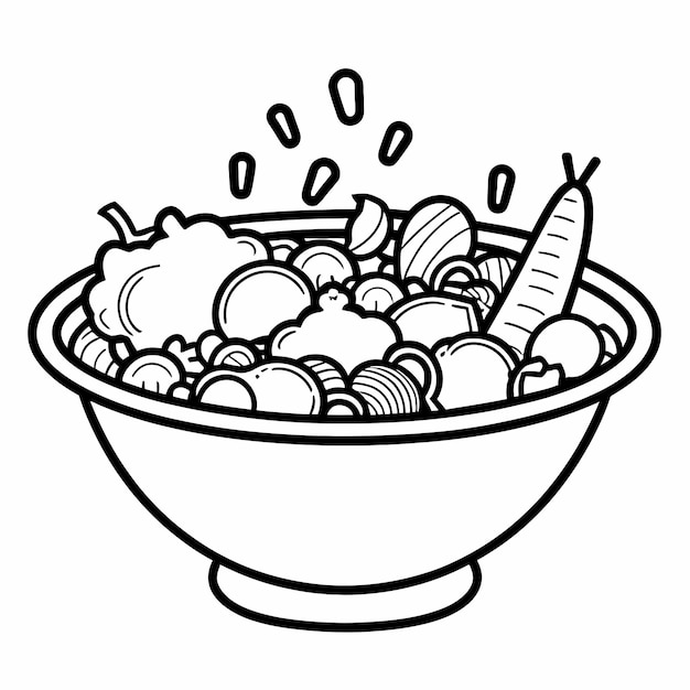 Vector de esquema de frijido de verduras vibrante y colorido