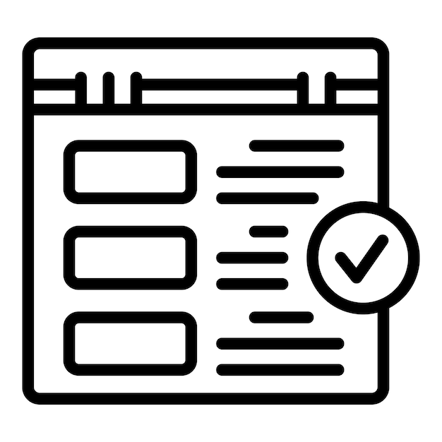 Vector de esquema de icono de aprendizaje de la web caso de estudio Datos empresariales