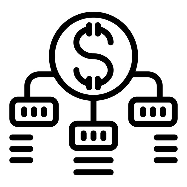 Vector de esquema del icono de la ganancia de capital de la venta Ganancias del mercado de negociación