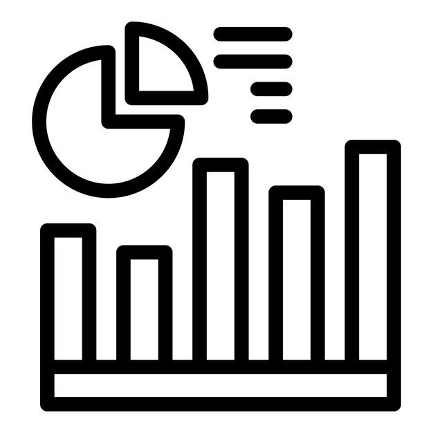 Vector de esquema de icono de la lista de la forma del gráfico Modelo de negocio