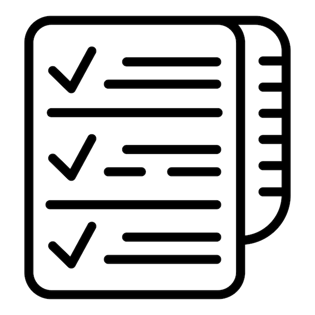 Vector de esquema de icono de la lista de revisión Ayuda en línea del cliente social