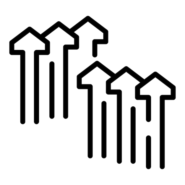 Vector de esquema de icono de tendencia de negocio de aumento Red de sitios Elemento de investigación