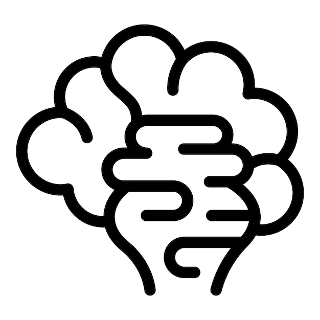 Vector de esquema de icono de tormenta de ideas de decisión Comunicación del equipo