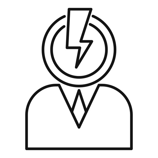 Vector de esquema de icono de tormenta de ideas de negocios El negocio de la cabeza de la mente