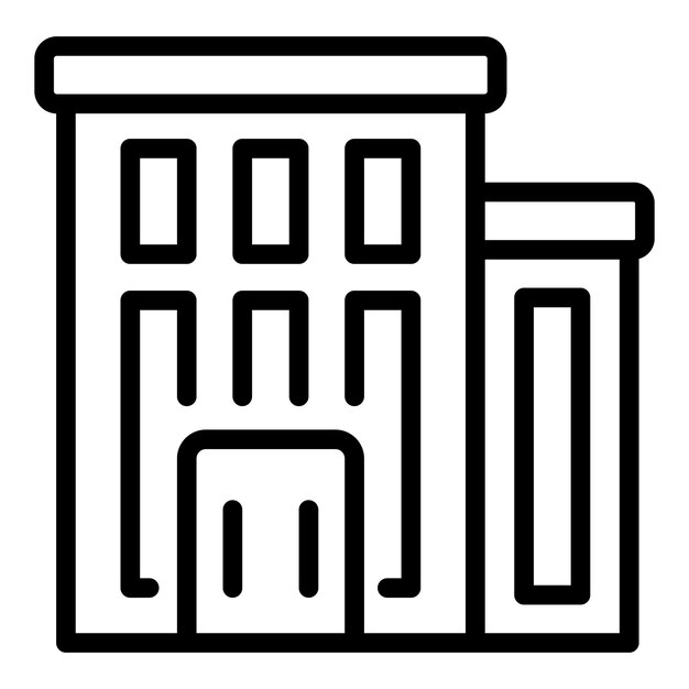 Vector de esquema de iconos de acciones de construcción Dinero de la compañía Finanzas del mercado