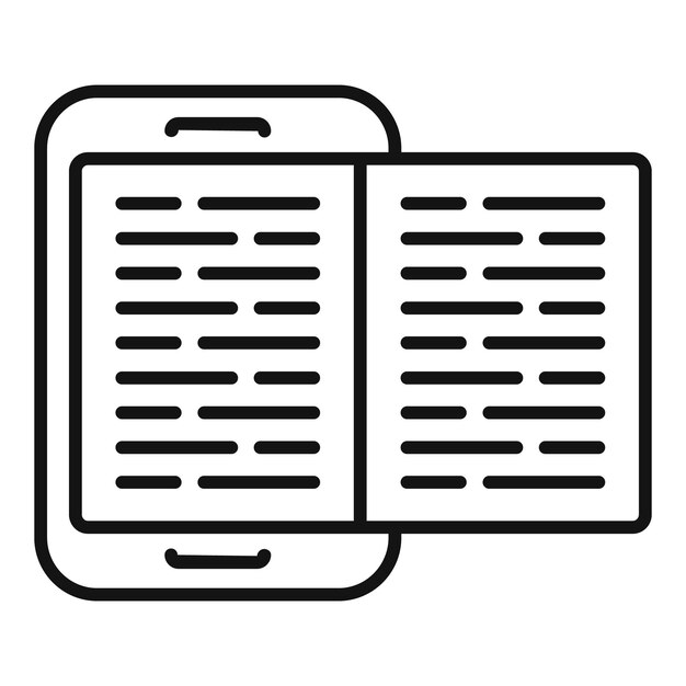 Vector de esquema de iconos de la enciclopedia digital de la cultura Educación de los medios
