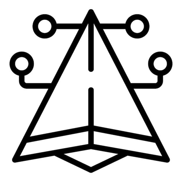 Vector de esquema de punto clave de icono de contorno de marca de negocio mensaje central