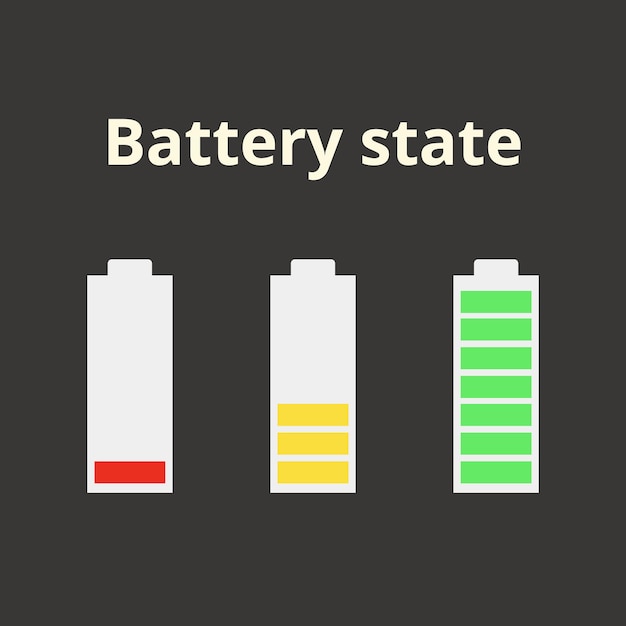 Vector de estado diferente de batería