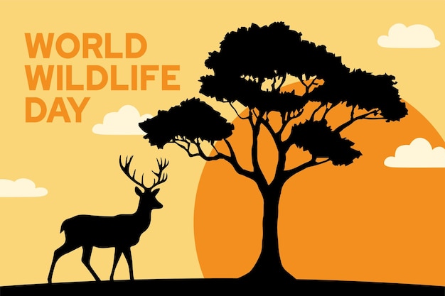 El vector del estandarte de fondo del día mundial de la vida silvestre