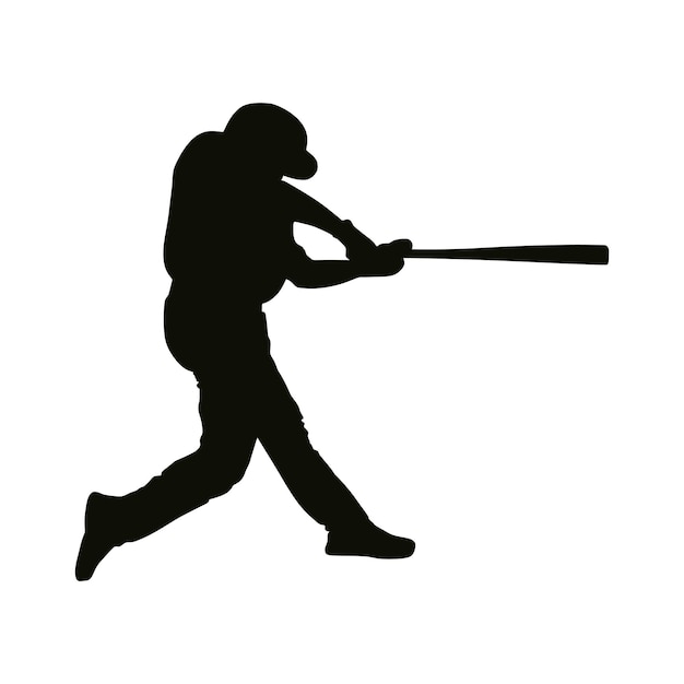 Vector estilizado de silueta de jugador de béisbol