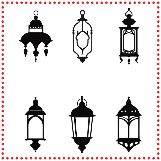 Vector estilizado de silueta de linterna para diseños decorativos únicos