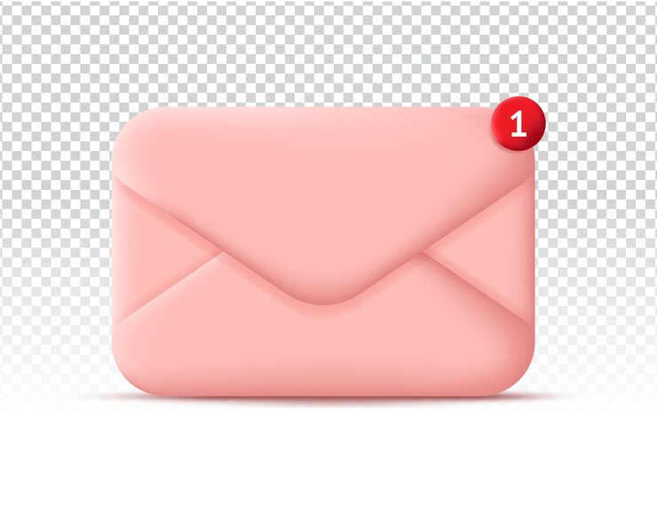 Vector vector de estilo de dibujos animados 3d de icono de notificación de correo