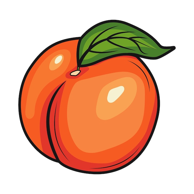 Vector de estilo de dibujos animados de frutas de melocotón