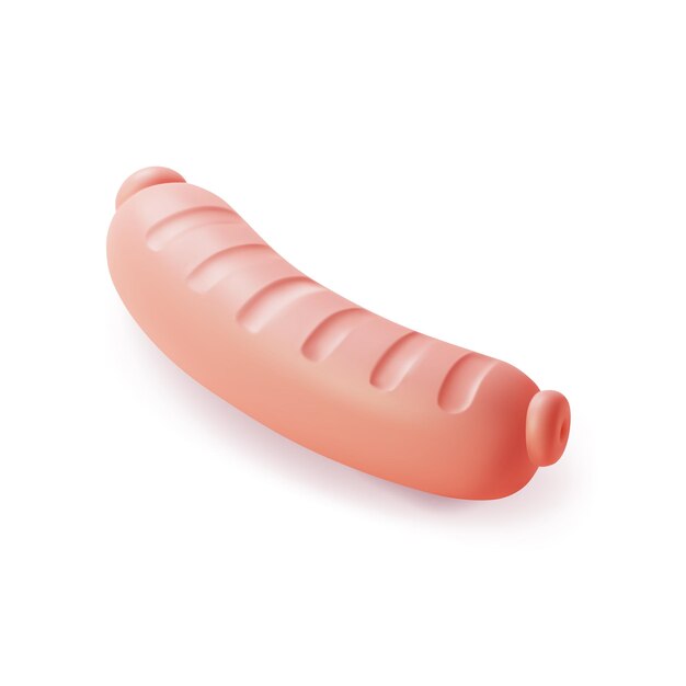 Vector de estilo de dibujos animados de salchichas a la parrilla 3d