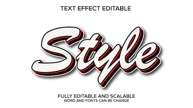 Vector de estilo de efecto de texto 3D editable