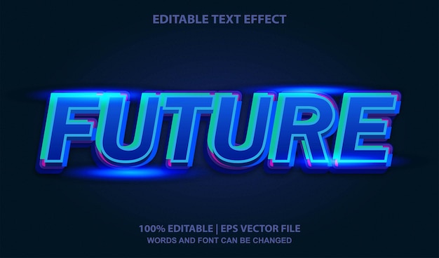 Vector de estilo de efecto de texto editable futuro