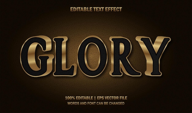 Vector de estilo de efecto de texto editable de glory gold