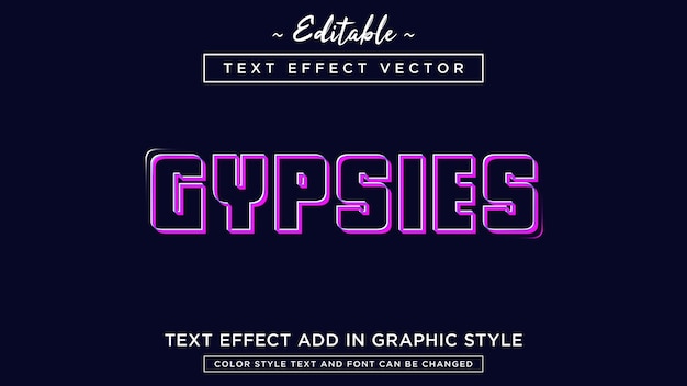 Vector de estilo de efecto de texto moderno predominante completamente editable