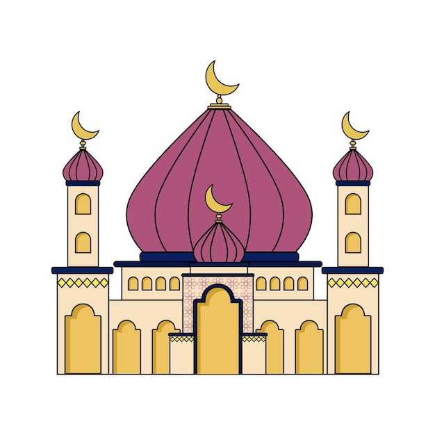 Vector estilo de la mezquita musulmana marroquí