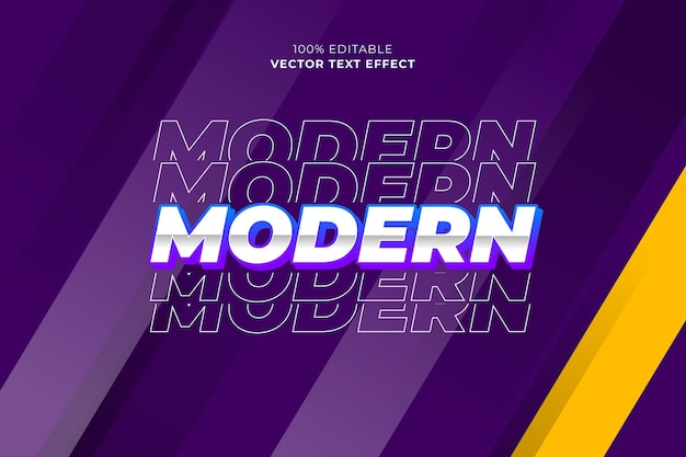 vector de estilo moderno de efecto de texto editable
