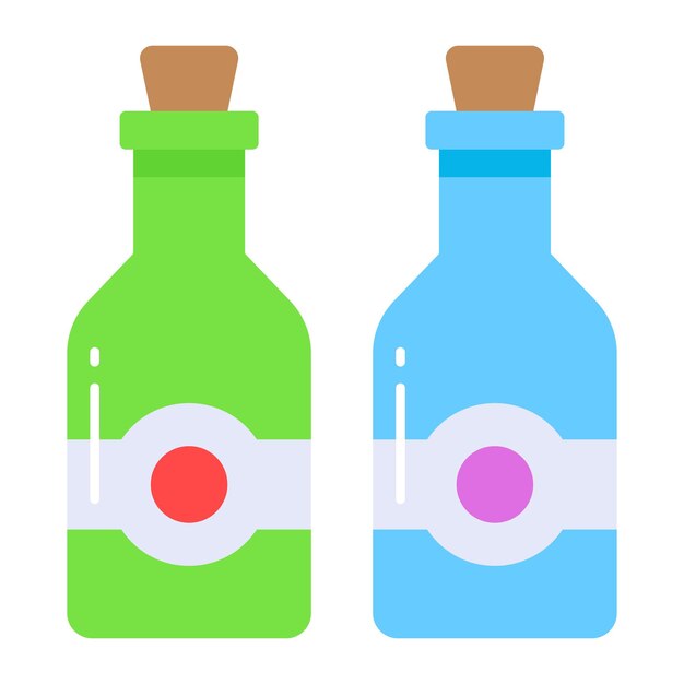 Vector de estilo moderno y de moda de botellas de vino icono editable