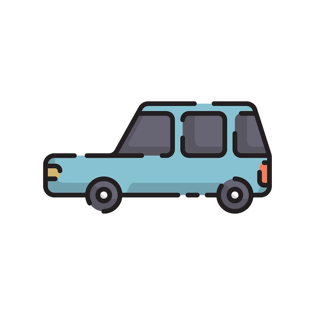 Vector de estilo plano de coche lindo