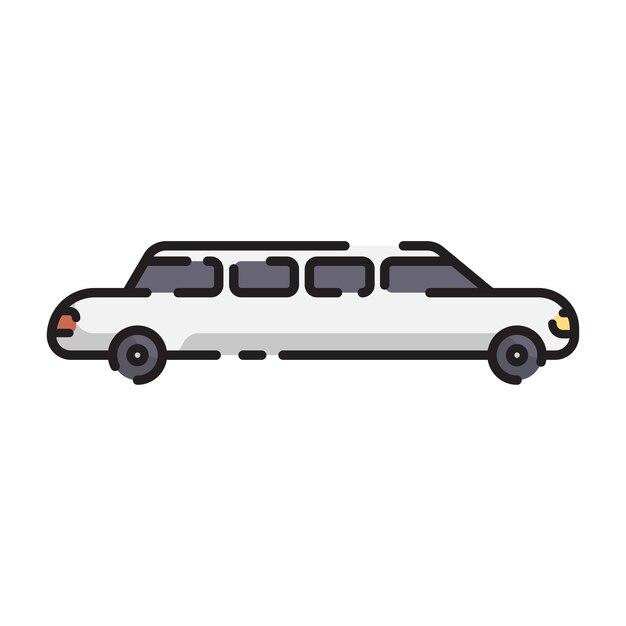 Vector de estilo plano de la limusina