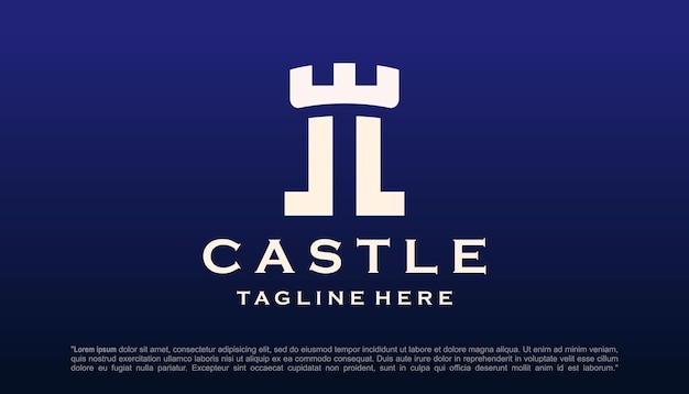 Vector de estilo plano de plantilla de diseño de logotipo de castillo