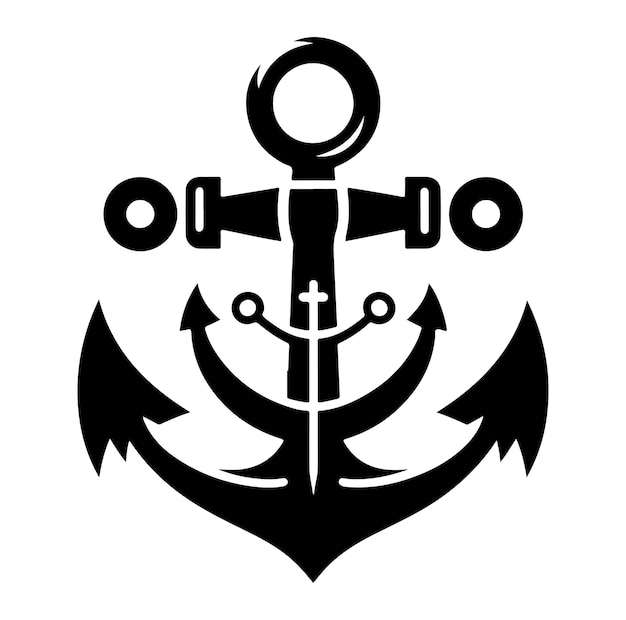 Vector de estilo de silueta del icono del anclaje