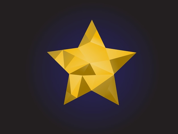 Vector de estrella de oro de estrella de baja poli