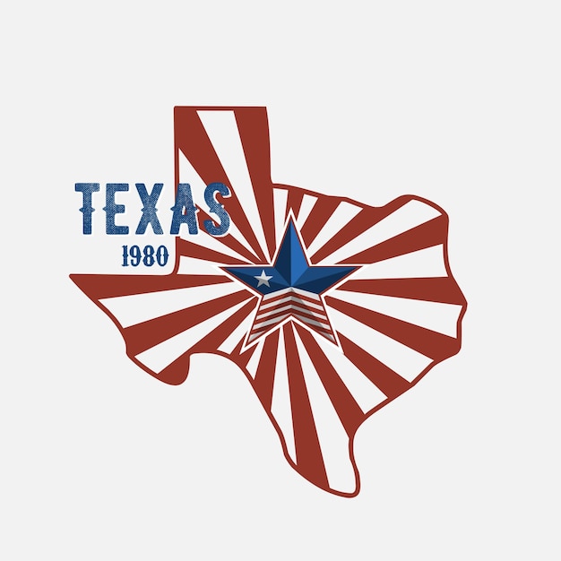 Vector de la estrella de texas con estilo vintage perfecto para la impresión de ropa, etc.