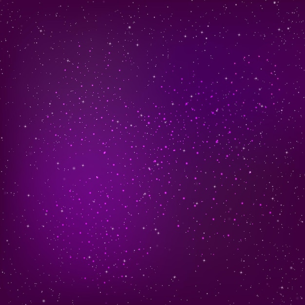 Vector estrellado cielo nocturno fondo púrpura degradado