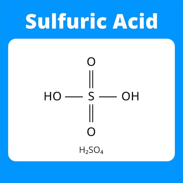 Vector de estructura de fórmula química de ácido sulfúrico