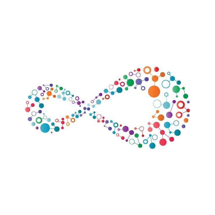 Vector vector de estructura molecular infinita de las moléculas abstractas