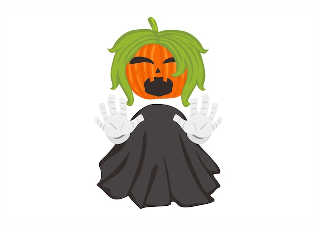 Vector de estudiante de la bruja de la cabeza de calabaza