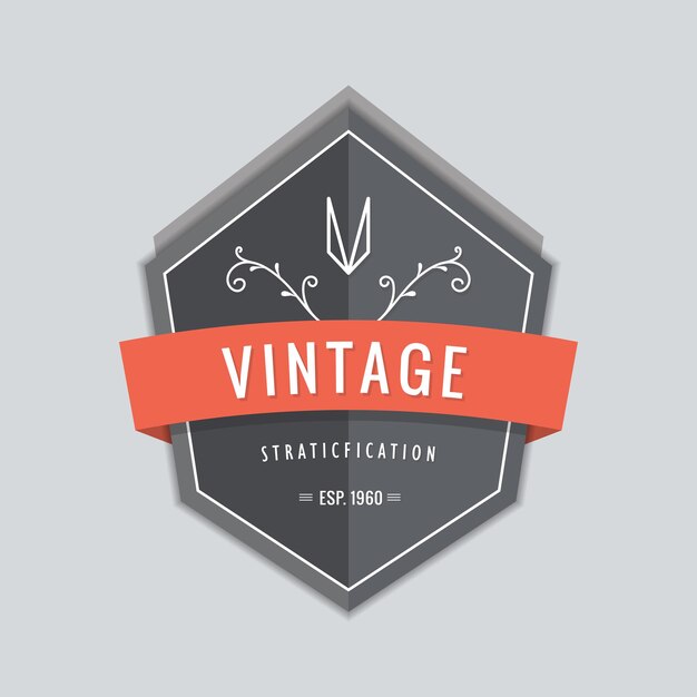 Vector de etiqueta de diseño retro moderno insignia vintage