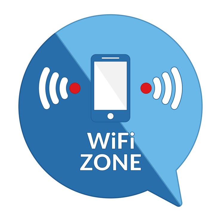 Vector vector de la etiqueta de la zona wi-fi
