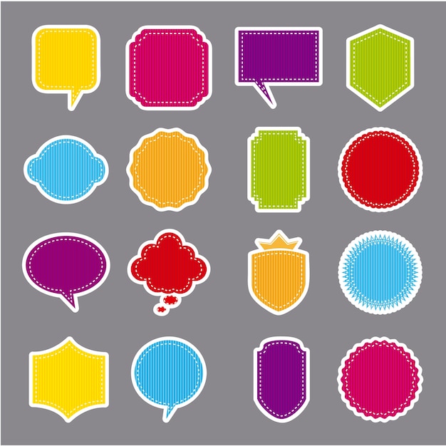 vector de etiquetas de colores sobre fondo gris