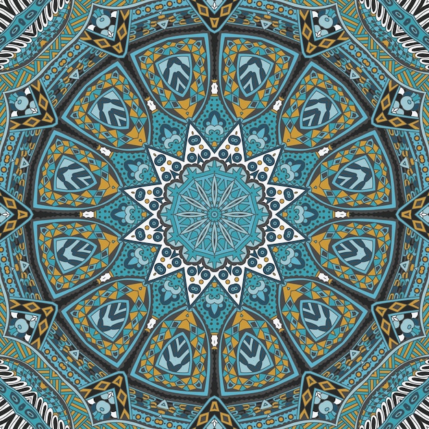Vector étnico abstracto sin fisuras patrón festivo ornamental de fondo