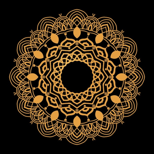 Vector vector étnico dorado elegante creativo adornos coloridos diseño de fondo mandala